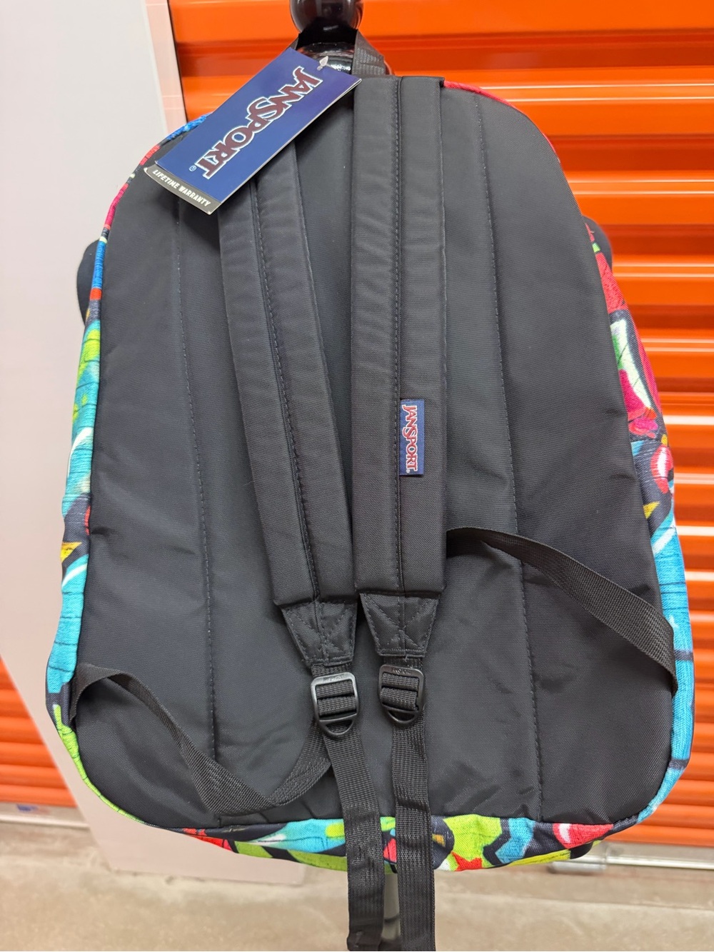 NWT JanSport High Stakes Multicolor Graffiti Print Backpack - Blue/Red/green - Picture 7 of 7